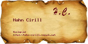 Hahn Cirill névjegykártya